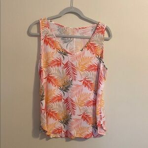 LOFT Vibrant Red and Orange Tank Top